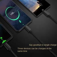 Câble de charge 3-en-1 en nylon Type-C pour Android, iOS, ordinateur, écouteurs, conducteur en cuivre pur, charge rapide, personnalisable, vente en gros