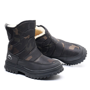 Botas de Nieve para Hombre, Cálidas, Impermeables, para Senderismo al Aire Libre, con Suela Plana y Tacón Medio, Diseño de Camuflaje - Product Image 2