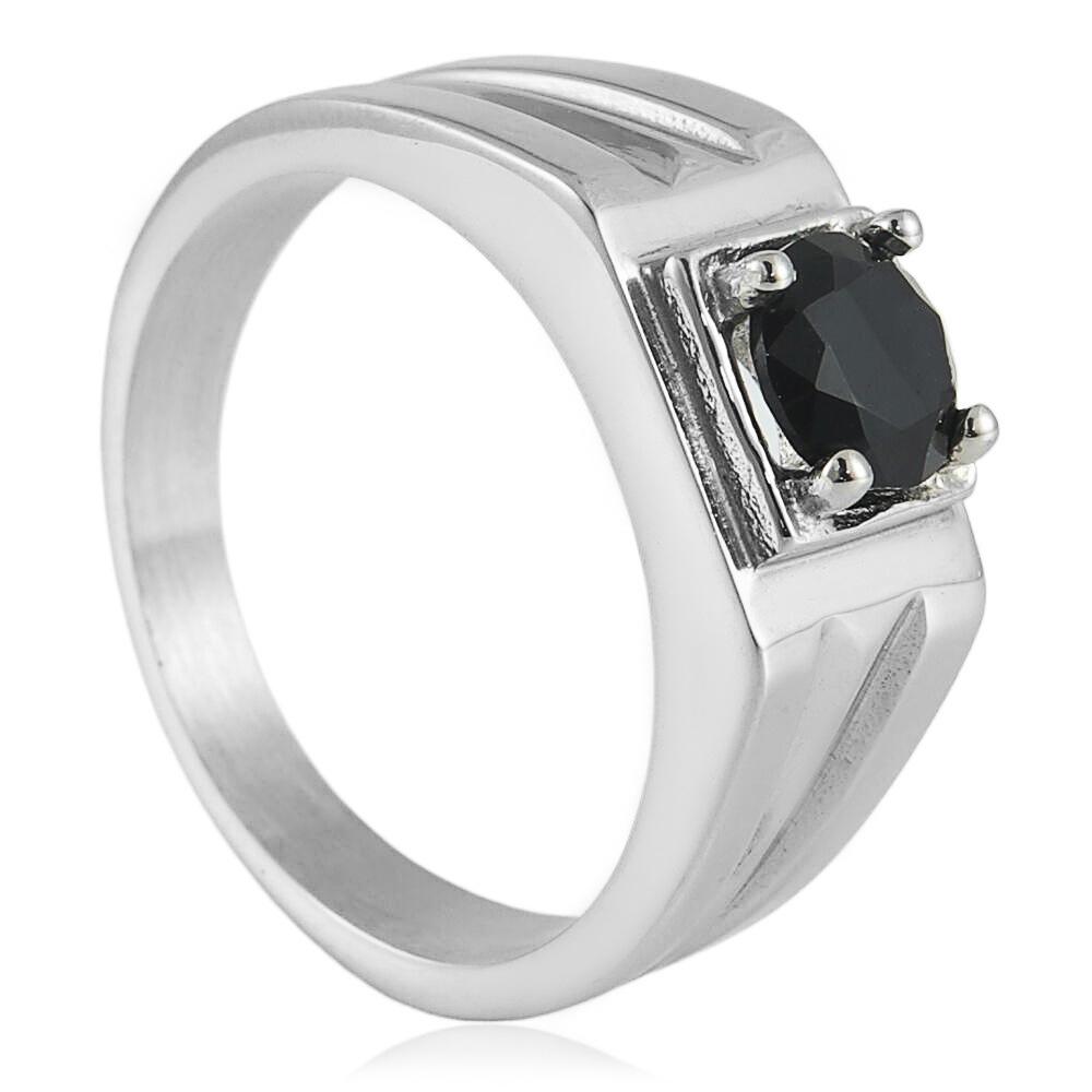 Steel-colored black gemstone