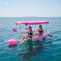 Kayak double transparent 24g avec bouée de sécurité et bouées en mousse et tente et chaise transparente