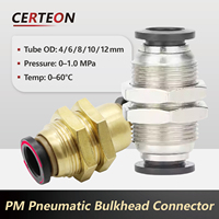 Raccord traversant droit pour compresseur d'air tuyau PU 4mm 6mm 8mm 10mm 12mm connecteur pneumatique rapide