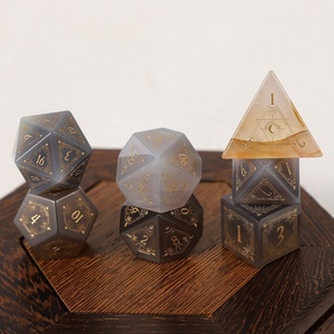 Feeron vente en gros de pierres précieuses naturelles mdn jeu de dés 7 pièces motif étoile dorée tranchant polyédrique écologique Durable <span class=keywords><strong>RPG</strong></span> - Product Image 1