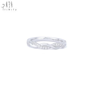 Anillo Entrelazado con Diseño Cruzado Hueco, de Moda y Muy Popular, Joyería Fina de Oro Sólido de 18K con Diamantes Naturales Reales, Anillo de Boda para Mujer - Product Image 1