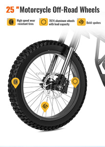 Bicicleta de Montaña Todoterreno con Motor en el Buje Trasero, Batería de Litio, Neumáticos Anchos, 60 km/h de Velocidad y 106 Nm de Torque - Product Image 2