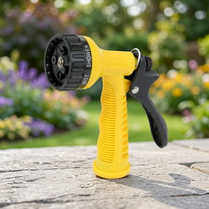 Pistolet d'arrosage de jardin en plastique jaune réglable haute pression avec modes de pulvérisation variables pour l'arrosage à longue distance - Product Image 3