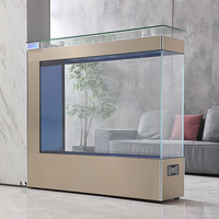 Aquarium avec pompes à eau, verre ultra-clair de luxe, écran ouvert, aquarium intelligent avec éclairage LED