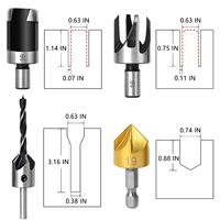 26pc foret combinaison ensemble centre poinçonnage travail du bois trois pointu foret bouchon en bois perceuse