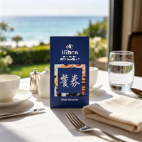 Impression de bons repas d'hôtel de luxe personnalisés, papier Conqueror 240 g/m², finition lisse, impression recto-verso en couleur, ticket de repas