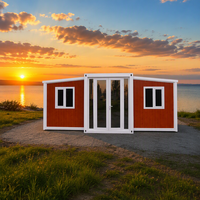 Maison conteneur de luxe préfabriquée extensible en acier de 20/40 pieds, norme australienne, avec cuisine et séjour, pour usage hôtelier
