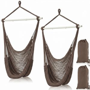 Hanging Rope Swing Large Macrame Hanging Chair Hanging <b>Hammock</b> Swing Chair With Tassel <b>Hammock</b> Chair - Product Image 6
