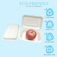 Récipients alimentaires jetables pour micro-ondes Conteneurs alimentaires en bagasse de canne à sucre naturelle Boîte à clapet jetable en bagasse