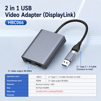 Adaptador DisplayLink USB C a HDMI Dual 4K 60Hz Tipo C USB a 2 en 1, Conversor de Video para Monitor Dual para MacBook Windows M1 M2 M3