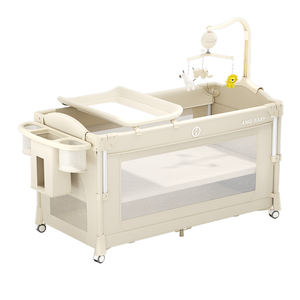 Lettino multifunzione per neonati transfrontaliero con Splicing letto grande letto pieghevole con <span class=keywords><strong>culla</strong></span> in metallo parco camera da letto ospedale - Product Image 4