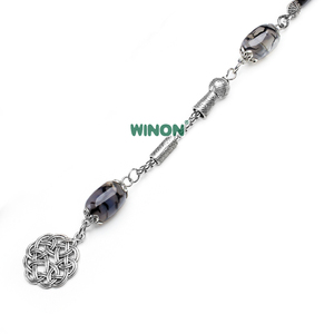 Resina de Ámbar Natural Negro Vena Dragón, Cuentas de Barril de 10x14mm, Cristal Curativo, Cuentas de Oración Musulmanas DIY, <span class=keywords><strong>Tasbih</strong></span>, Pulsera de Cuentas - Product Image 4