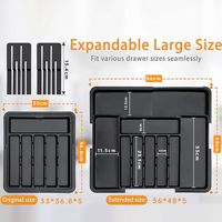 Organisateur de couverts extensible pour tiroir de cuisine, organisateur de couverts réglable pour cuillères, fourchettes, couteaux