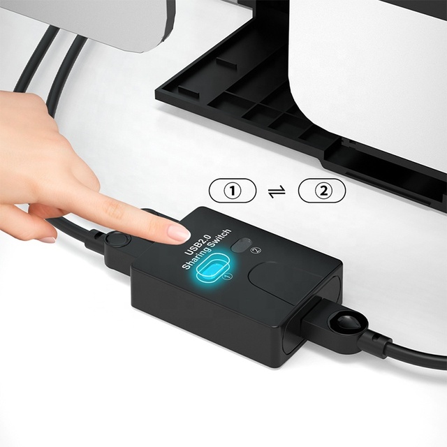 2 in 1 Out 2 Port USB 2.0 Printer Sharing Switch