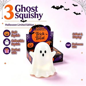 Cadeau Boîte Mystère Halloween : Jouet Squishy Sensoriel à Remontée Lente, Anti-stress, Farceur, Motifs Fantôme, Chauve-souris, Citrouille, Rempli de Maltose - Product Image 4