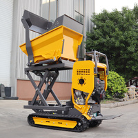 Voll hydraulischer 800kg Benzinmotor angetriebener Ketten transporter Selbst laden der Mini Dumper Truck Minidumper