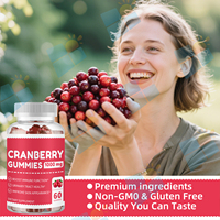 Gummies véganes sans sucre OEM/ODM/OBM à la canneberge pour la santé des voies urinaires, extrait de canneberge pour femmes, aide à nettoyer