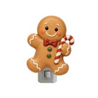 Lámpara Nocturna LED con Forma de Hombre de Jengibre Navideño, Lámpara de Pared con Forma de Galleta, Luz Cálida Suave, Iluminación Decorativa, Decoración Navideña para el Hogar