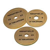 Poids de musculation Newfield Powerlifting en plaques dorées 25 kg, qualité supérieure, pour entraînement de force en salle de sport