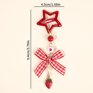 CN 2 uds Multi Color Metal Snap BB Horquillas para el cabello con lazo Know Clip Lovely Fruit Tassel Hair Clip Accesorios - Product Image 4