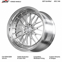 Nouvelles jantes ZKR en alliage d'aluminium forgé 2 pièces, concaves profondes, lèvre bronze, personnalisées 25 mm, 18-21 pouces pour Audi
