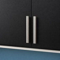 Mini-cuisine noire pour maison conteneur Tiny House avec évier, dessus en bois laqué, acrylique ou marbre, robinet et tiroir coulissant