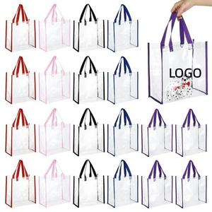 Advertising Promotional Personalized Customized Vinyl Transparent Sport Pvc Clear Stadium Approved Tote Bags