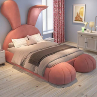 Nouvel ensemble de chambre à coucher moderne pour filles 2026 – Lits pour enfants en bois massif de haute qualité avec design mignon en forme d'animal – Lits doux pour filles