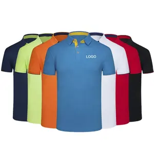 Özel tasarım kendi marka Polo GÖMLEK kısa kollu erkek Polyester kuru Fit erkek Golf Polo tişört gömlek