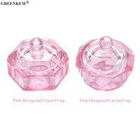 GREENKEM acrylique poudre liquide bol rose stylo de lavage porte-gobelet équipement couronne cristal verre ongles tasse