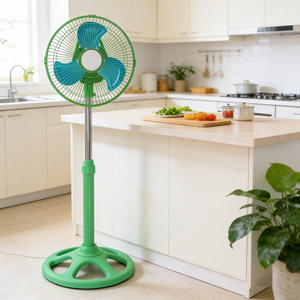 Ventilador de Pie al por Mayor de Fábrica, Ventilador de 3 Aspas Metálicas, Rotación de <span class=keywords><strong>70</strong></span> Grados, Ventilador Eléctrico de 10 Pulgadas - Product Image 1