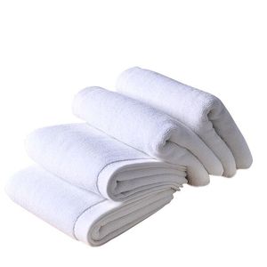 ผ้าขนหนู 35x75 ซม. ผ้าฝ้าย 100% สีขาว ผ้าขนหนูโรงแรม ขอบเย็บนุ่ม สามตะเข็บ ห้าเส้น ผ้าเช็ดหน้า - Product Image 2