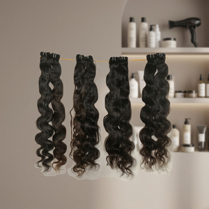 100% vente en gros cuticules alignés vendeur faisceaux crépus Bodywave naturel brut indien Temple vierge Extensions de cheveux humains - Product Image 1