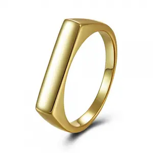 Fashionable and Minimalist Gold-Plated Copper Ring - Korean-style Women's Ring with a Chic and Bold Design