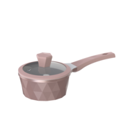 Set Peralatan Masak Anti Lengket Desain Berlian Terbaru dengan Panci dan Peralatan untuk Semua Jenis Kompor, Stok Besar