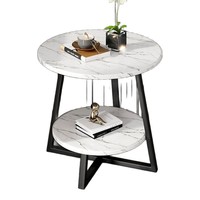 Table basse moderne avec structure en acier au carbone et plateau en bois d'ingénierie, table d'appoint portable et polyvalente pour petits espaces