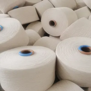 Algodão fio importador China fábrica 20/1 cru/cru branco reciclado algodão mistura tricô fio