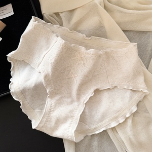 Braguitas de bikini de algodón de tiro medio para mujer, con encaje dulce, antibacterianas, cómodas y sexys, al por mayor - Product Image 6