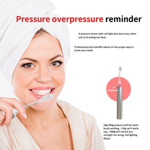 Recycle Aluminum Handle <strong>Pressure</strong> <strong>Sensor</strong> Turn ON/OFF Rechargeable <strong>Electric</strong> Sonic <strong>Toothbrush</strong> <strong>with</strong> Transparent Brush Head - Product Image 5