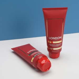 Vente en gros de tubes souples en plastique rouge personnalisés de luxe de 200 ml pour les soins de la peau, le gel douche, l'emballage cosmétique - Product Image 6