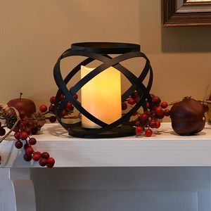 Wholesale Decorative <b>Black</b> Banded Metal <b>Lantern</b> For Home Decor Indoor Outdoor In Low Prices - Product Image 2