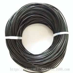 Black Round Cowhide <b>Rope</b> 2mm Stiff <b>Bracelet</b> Making Jewelry Material Wholesale - Product Image 2
