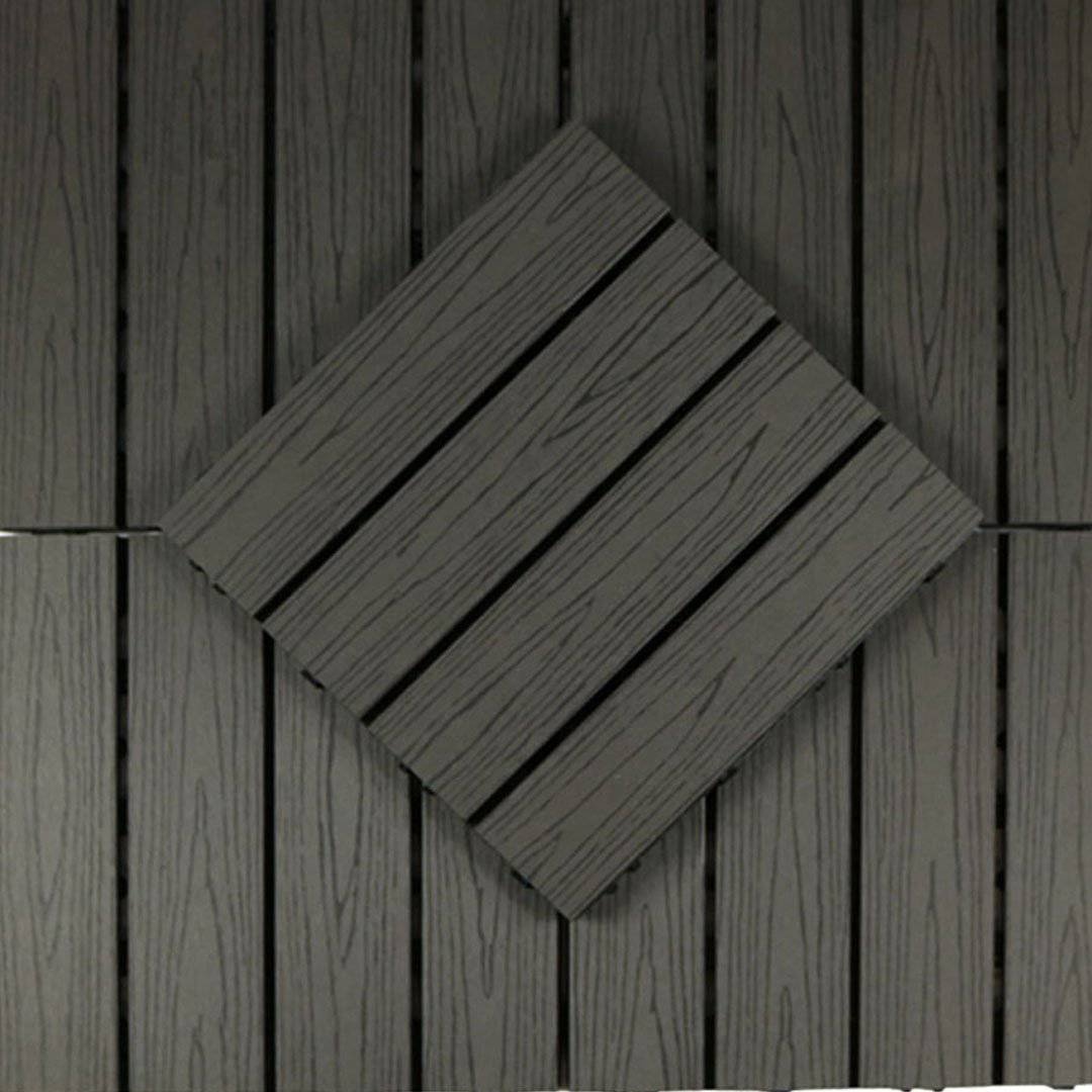 TAP & GO Garden walkaway Outdoor floor tiles cheap Acacia WPC wood deck tiles 6 slats for Terrace and Parquet Flooring