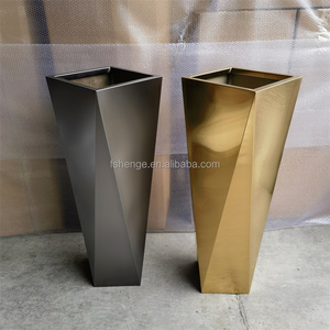 แจกันดอกไม้ตั้งสีทองหรูหราทันสมัยสำหรับสวนกระถางกลางแจ้งทำจากสแตนเลสพร้อมดอกไม้ประดิษฐ์ตกแต่งบ้านแจกันตั้ง<span class=keywords><strong>พื้น</strong></span> - Product Image 5