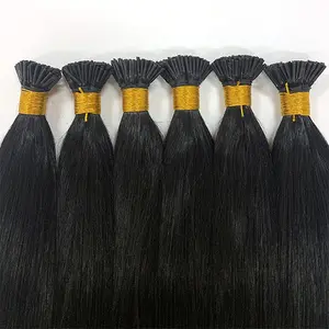 Extensions de cheveux naturels remy à la kératine — ali queen, cheveux humains, lisses, perruque i-tip, alignées, vierges, 1g, vente en gros