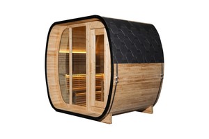 Sauna traditionnel en bois massif pour 4 personnes HELIUS, tendances santé actuelles, cour privée, bois de cèdre/épicéa canadien - Product Image 3