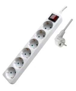 Multi socket Hot sale German type 6 ways socket with children protection and switch