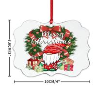 Nouvelle Décoration de Noël Ronde en Acrylique, Pendentif en Feutre de Dessin Animé Père Noël et Élan pour Arbre de Noël